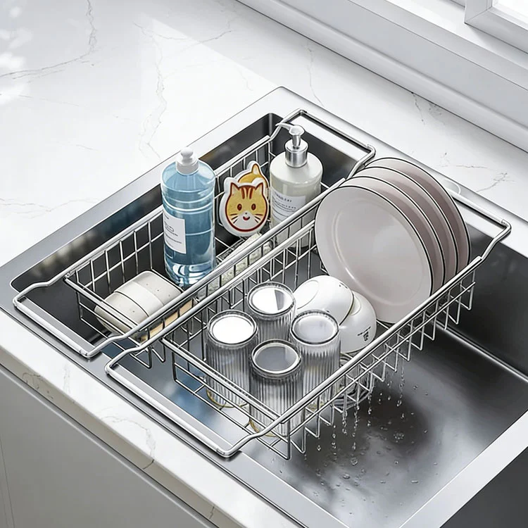 Genişletilebilir Paslanmaz Çelik Lavabo Drenaj Rafı Genişletilebilir Paslanmaz Çelik Lavabo Drenaj Rafı