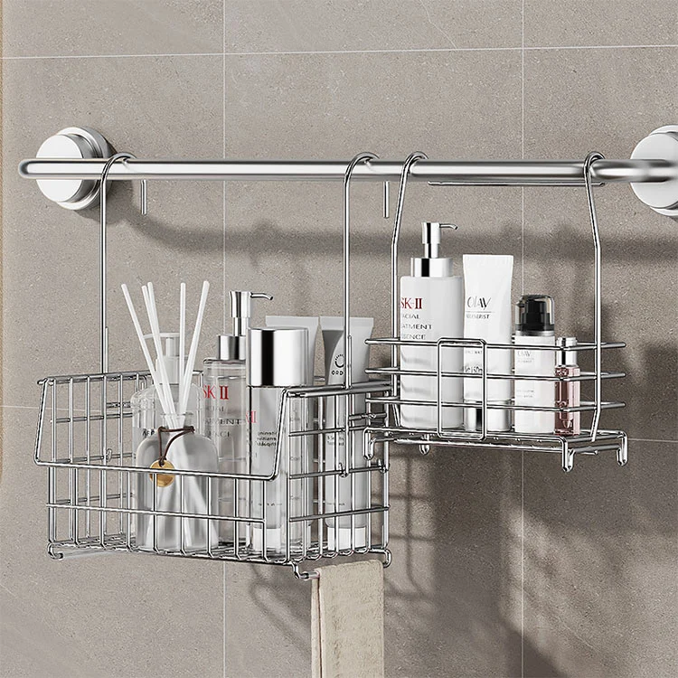 Çıkarılabilir Paslanmaz Çelik Banyo Aksesuarı Depolama Rafı